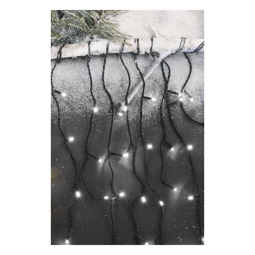 LED-lichtsnoer voor buiten, 600 LED / 8 standen, 15 m, IP44, koud wit