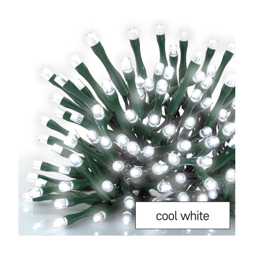 LED-lichtsnoer voor buiten, 600 LED / 8 standen, 15 m, IP44, koud wit