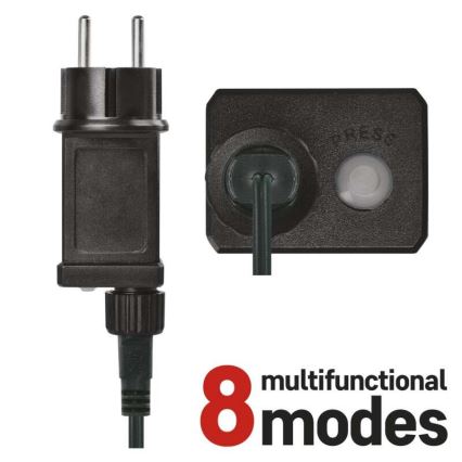 LED-lichtsnoer voor buiten, 600 LED / 8 standen, 15 m, IP44, koud wit