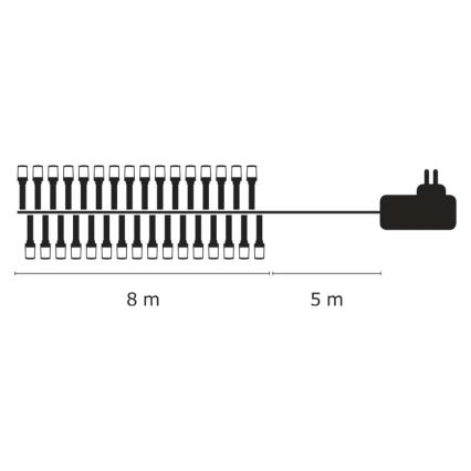LED-lichtsnoer voor buiten 80xLED/13m IP44 warm wit