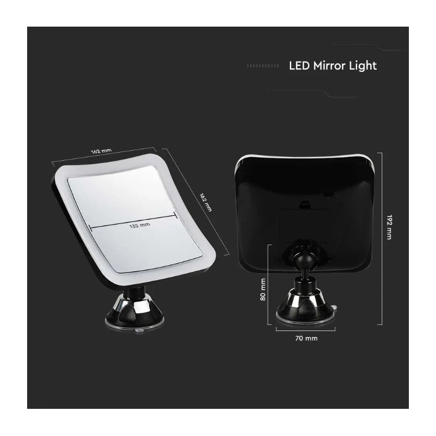 LED Make-up spiegel LED/3,2W/4,5V IP44