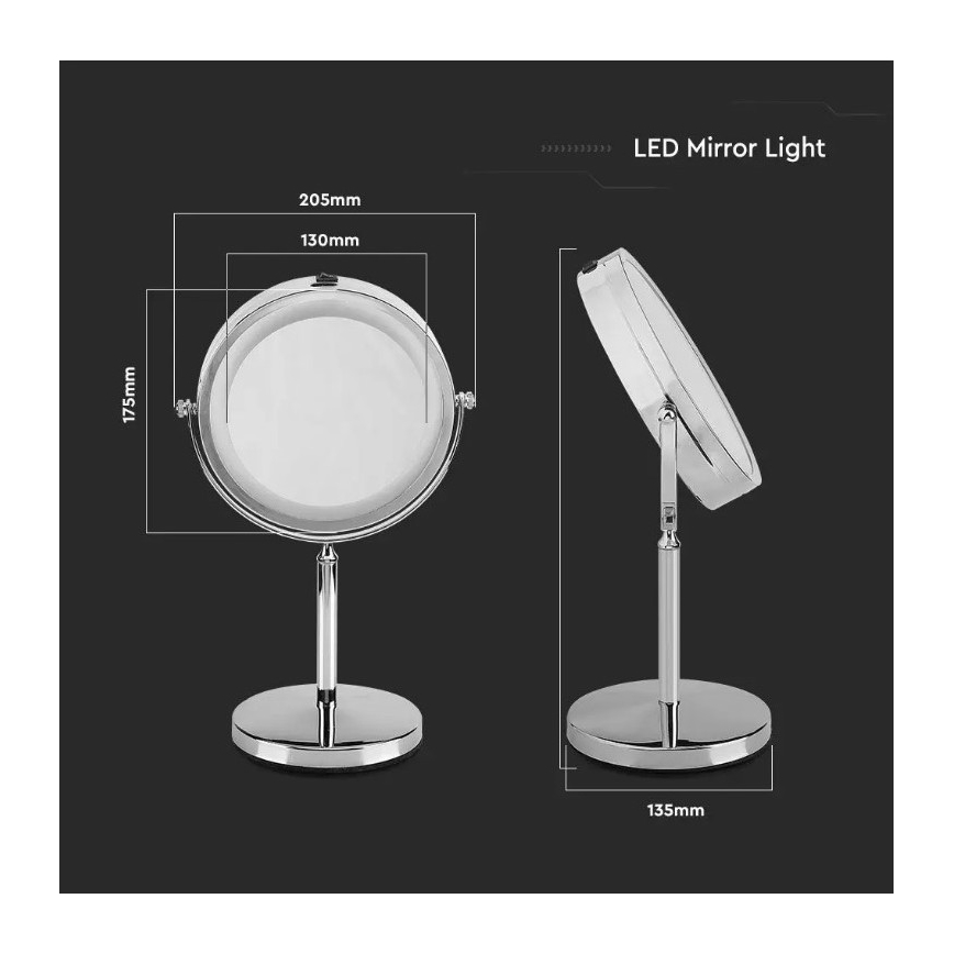 LED Make-up spiegel LED/3W/6V IP44
