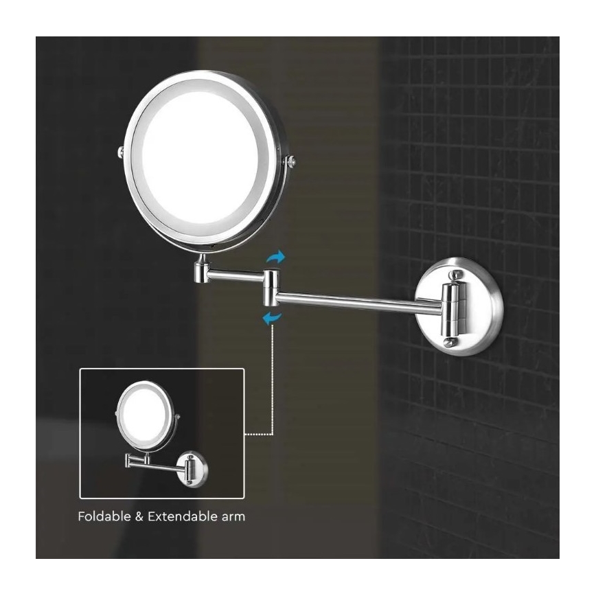 LED Muur cosmetische spiegel LED/3W/6V IP44