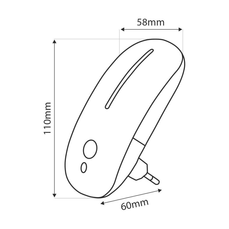 LED Nachtlamp met sensor LED/1W/230V wit