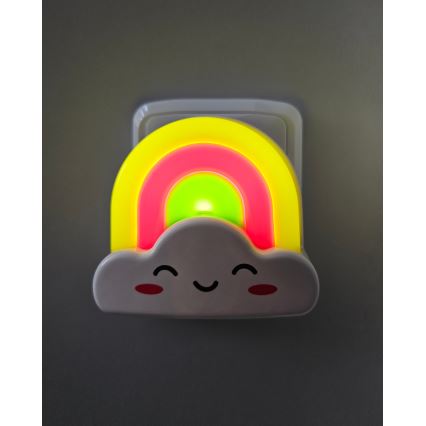 LED Nachtlampje kinderkamer LED/0,5W/230V regenboog
