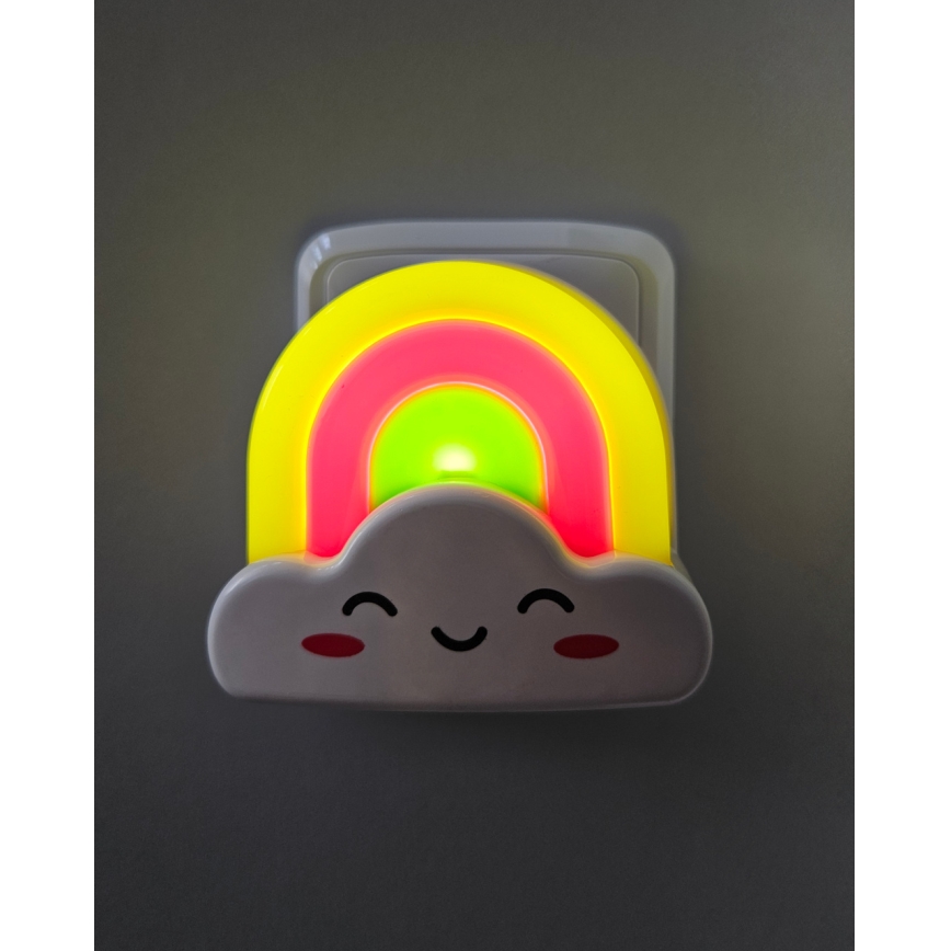 LED Nachtlampje kinderkamer LED/0,5W/230V regenboog