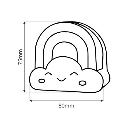 LED Nachtlampje kinderkamer LED/0,5W/230V regenboog