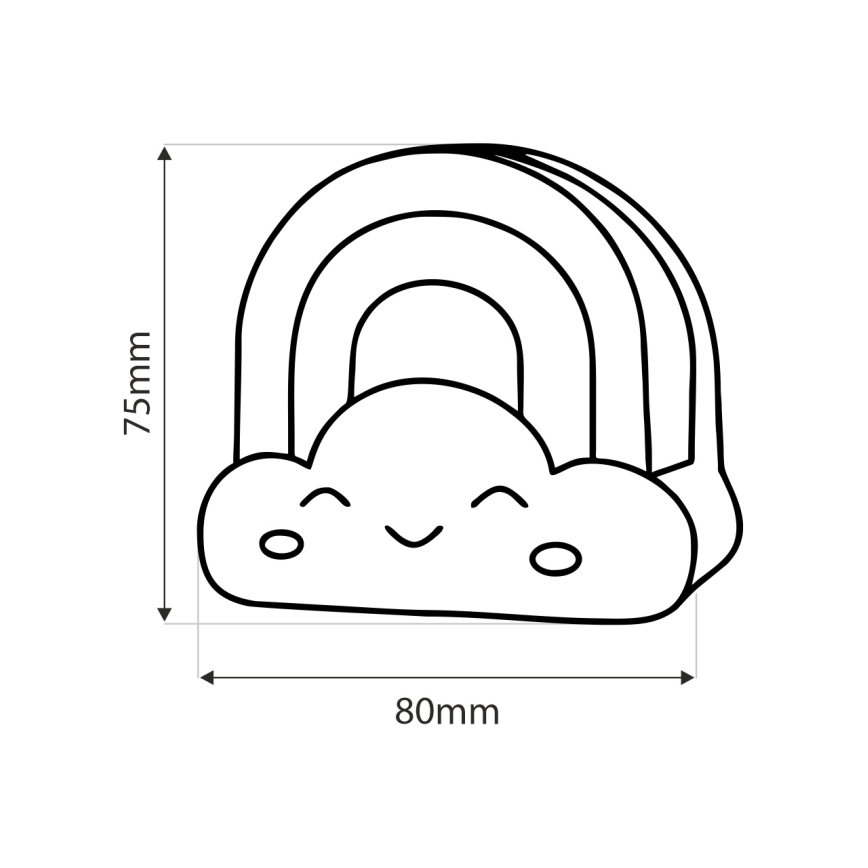 LED Nachtlampje kinderkamer LED/0,5W/230V regenboog