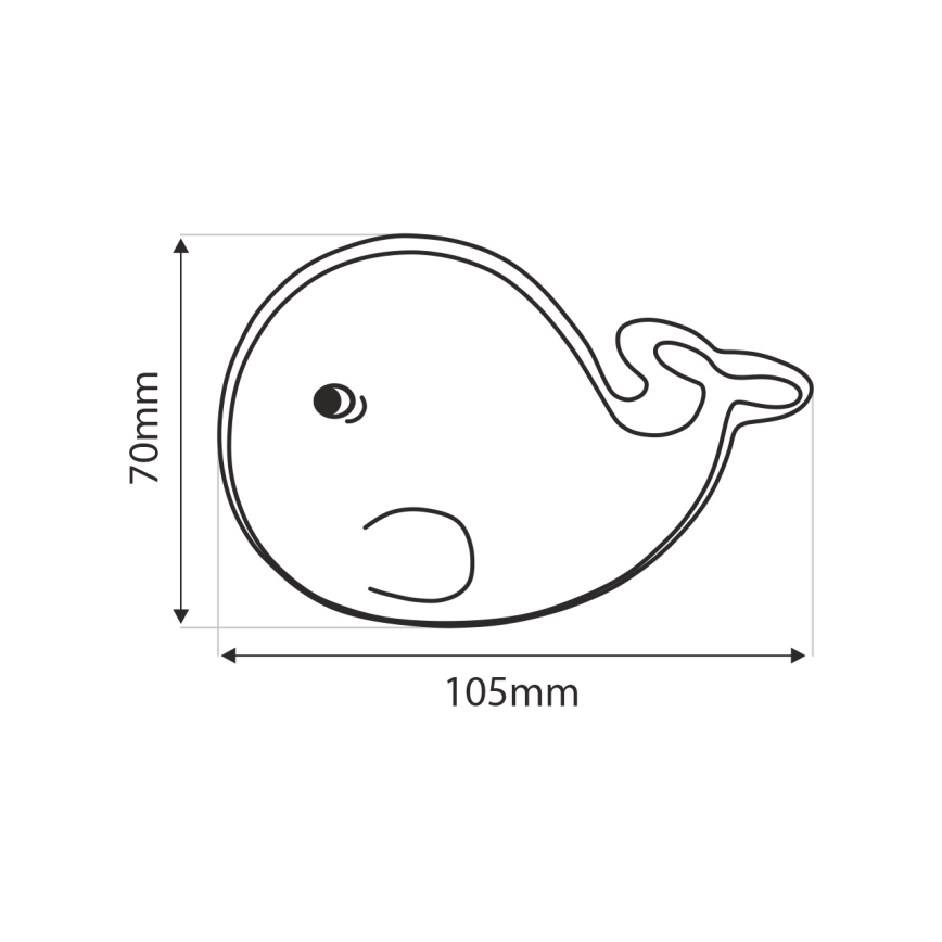 LED Nachtlampje kinderkamer LED/0,5W/230V walvis