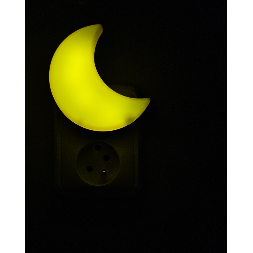 LED Nachtlampje kinderkamer met schemersensor LED/0,5W/230V maan