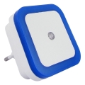 LED-nachtlampje met schemersensor LED/0,5W/230V blauw