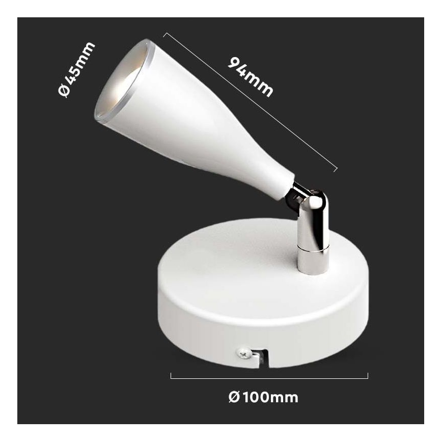 LED Nástěnná Spot LED/4,5W/230V 4000K wit