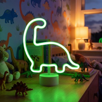 LED neon tafeldecoratie LED/2W/3xAA USB dinosaurus