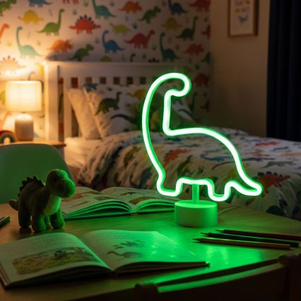 LED-neon tafeldecoratie LED/2W/3xAA USB dinosaurus