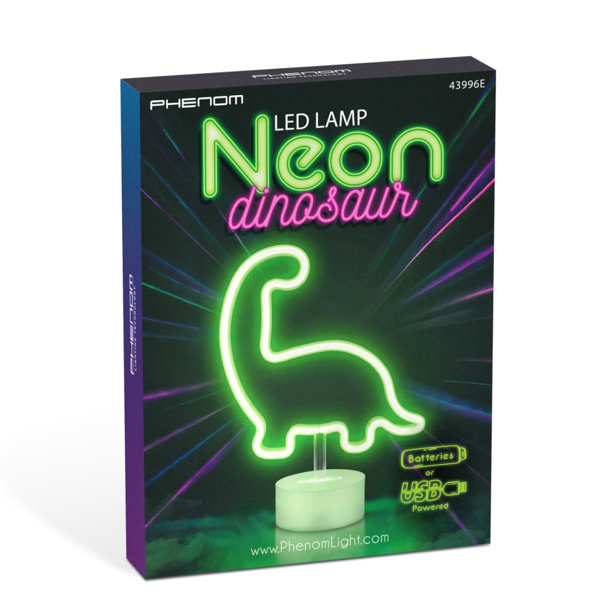 LED-neon tafeldecoratie LED/2W/3xAA USB dinosaurus