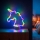 LED neon tafeldecoratie LED/2W/3xAA USB eenhoorn