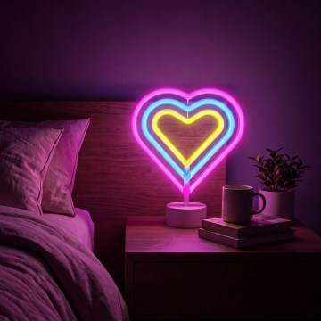 LED neon tafeldecoratie LED/2W/3xAA USB hart