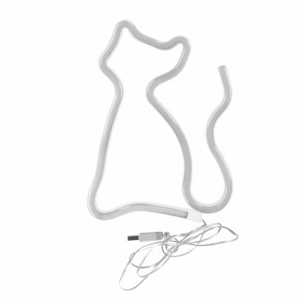 LED Neon-wanddecoratie CAT LED/3W/3xAA USB geel