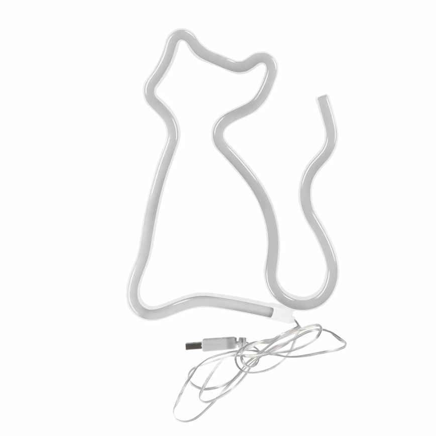 LED Neon-wanddecoratie CAT LED/3W/3xAA USB geel