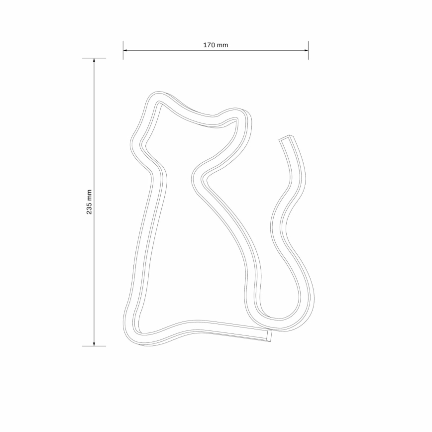 LED Neon-wanddecoratie CAT LED/3W/3xAA USB geel