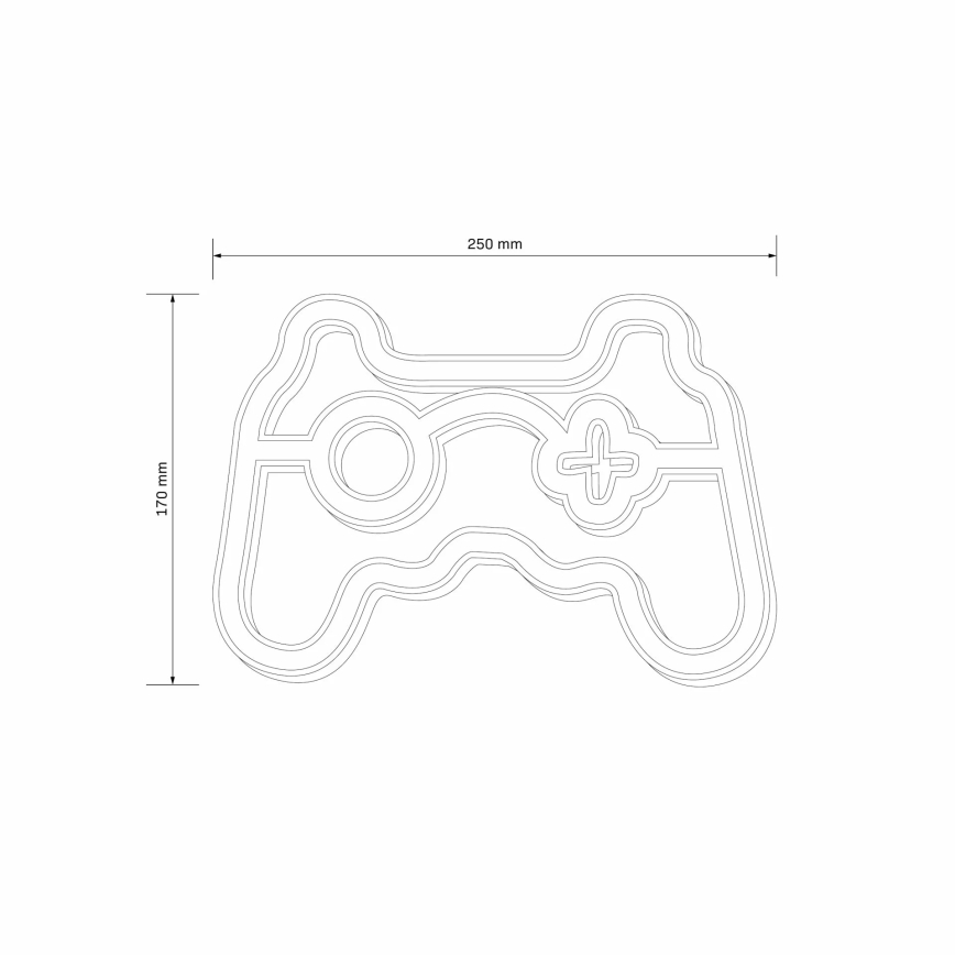 LED Neon-wanddecoratie GAME LED/3W/3xAA USB blauw