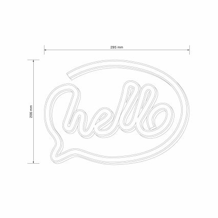 LED Neon-wanddecoratie HELLO LED/3W/3xAA USB roze