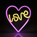 LED Neon-wanddecoratie LOVE LED/3W/3xAA USB roze