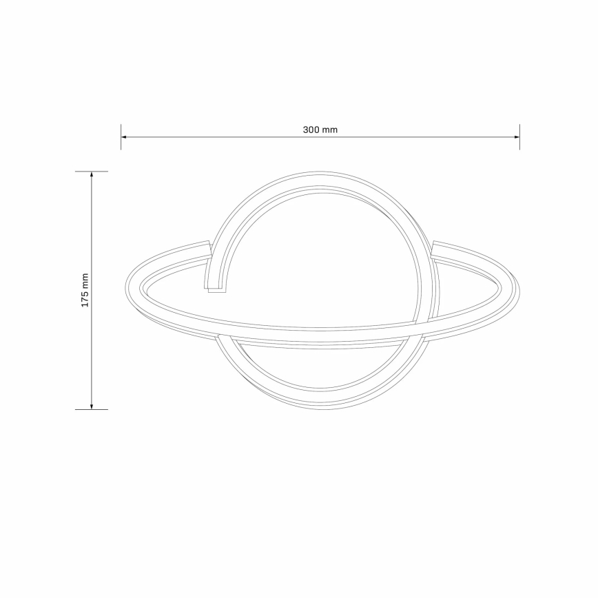 LED Neon-wanddecoratie PLANET LED/3W/3xAA USB blauw/geel