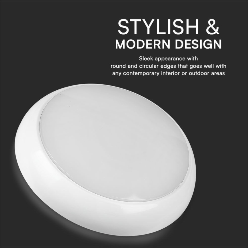 LED Noodplafondlamp met sensor LED/8W/16W/20W/230V IP65 3000/4000/6500K diameter 32 cm