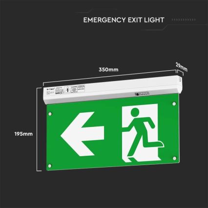 LED Noodverlichting EMERGENCY EXIT LED/2,5W/230V 4in1 6000K