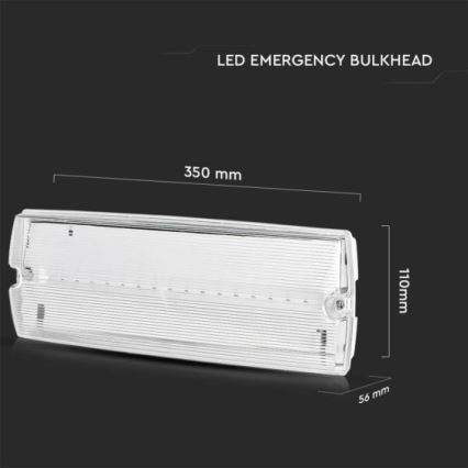 LED Noodverlichting EMERGENCY EXIT LED/3W/230V 6400K IP65