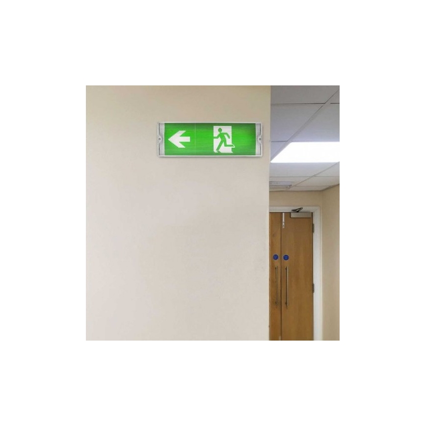 LED Noodverlichting met een regelmatige functionaliteitstest EMERGENCY EXIT LED/3W/230V 6400K IP65