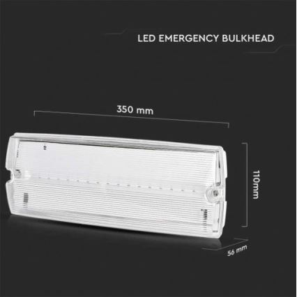 LED Noodverlichting met een regelmatige functionaliteitstest EMERGENCY EXIT LED/3W/230V 6400K IP65