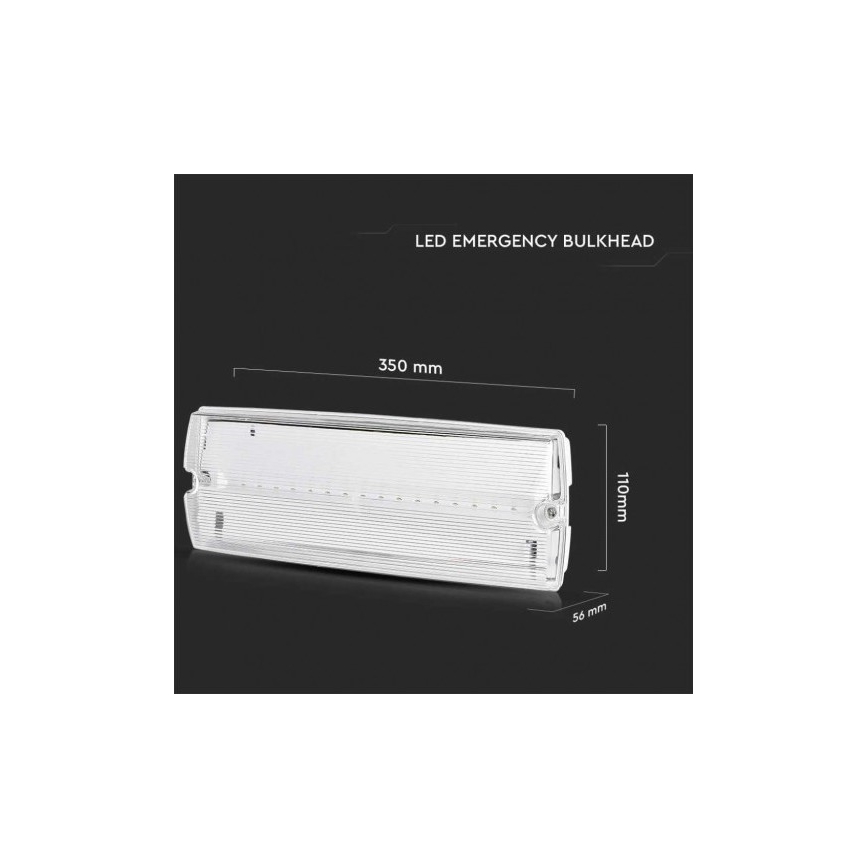 LED Noodverlichting met een regelmatige functionaliteitstest EMERGENCY EXIT LED/3W/230V 6400K IP65