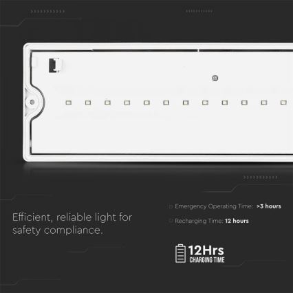 LED Noodverlichting EMERGENCY EXIT LED/3W/230V IP65 6000K 1200mAh