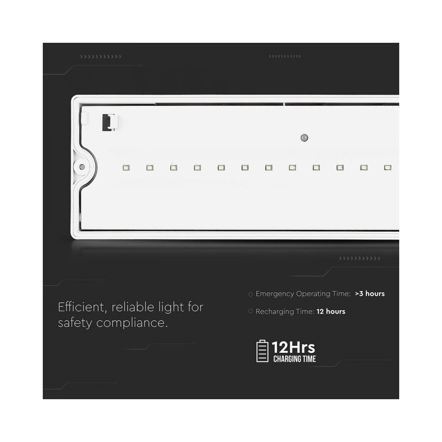 LED Noodverlichting EMERGENCY EXIT LED/3W/230V IP65 6000K 1200mAh