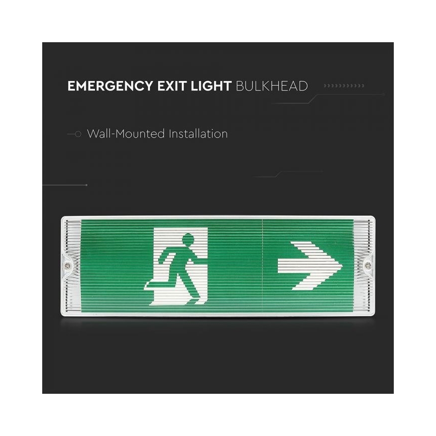 LED Noodverlichting EMERGENCY EXIT LED/3W/230V IP65 6000K 1200mAh