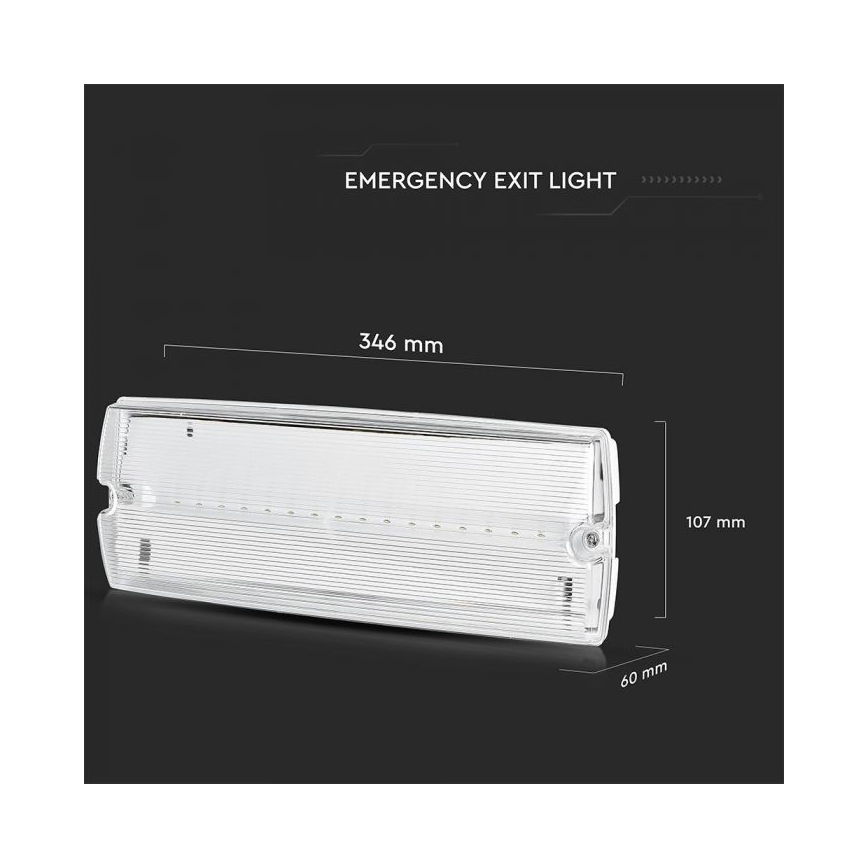 LED Noodverlichting EMERGENCY EXIT LED/3W/230V IP65 6000K 1200mAh