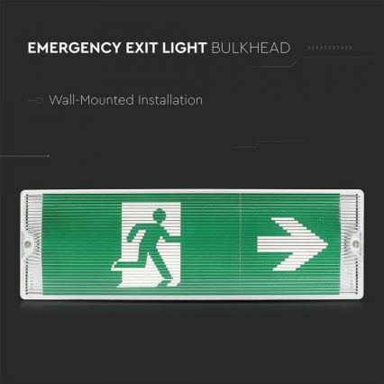 LED Noodverlichtingsarmatuur EMERGENCY EXIT LED/3W/230V IP65 6000K 1200mAh