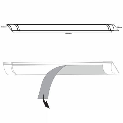 LED Onder keukenkast verlichting LED/36W/230V 4000K 120 cm wit