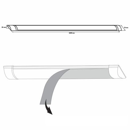 LED Onder keukenkast verlichting LED/50W/230V 4000K 150 cm wit