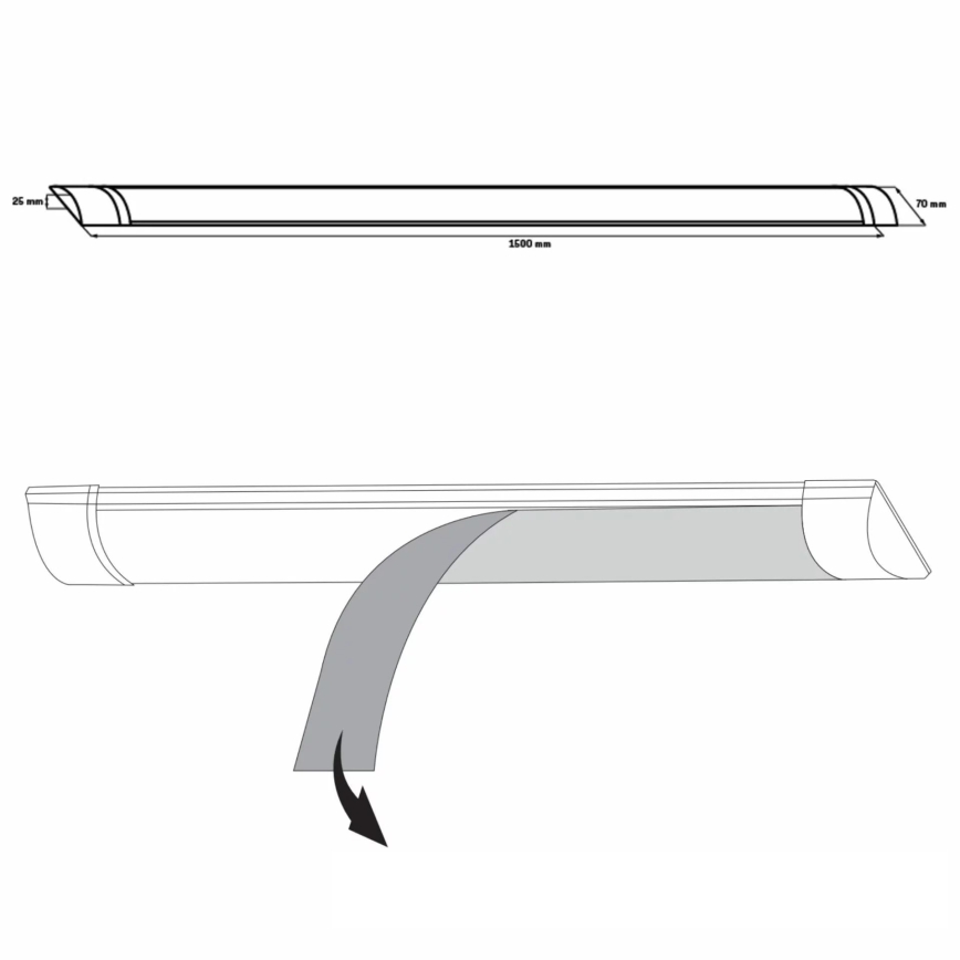 LED Onder keukenkast verlichting LED/50W/230V 4000K 150 cm wit
