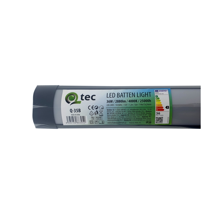 LED Onder keukenkast verlichting QTEC LED/36W/230V 120 cm zwart