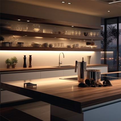 LED Onder keukenkastverlichting met stopcontacten en USB havens LED/18W/230V 4000K zilver
