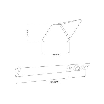 LED Onder keukenkastverlichting met stopcontacten en USB havens LED/18W/230V 4000K zilver