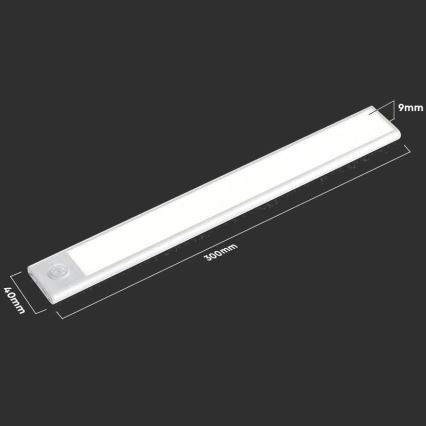 LED onderbouwverlichting met sensor LED/1,5W/5V 1500 mAh 4000K