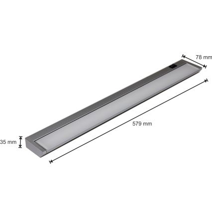 LED Onderbouwverlichting keuken LED/10W/230V zilver