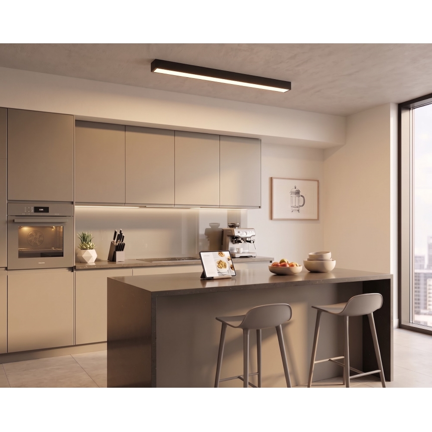 LED opbouw-/hanglamp aan kabel LED/44W/230V 3000K 120 cm zwart