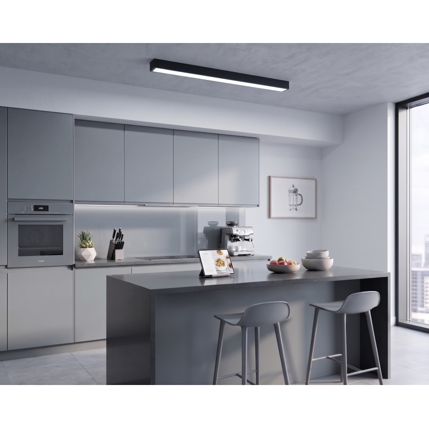 LED opbouw-/hanglamp aan kabel LED/44W/230V 6000K 120 cm zwart
