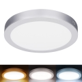 LED opbouw-/inbouwpaneel 2-in-1 24W/230V 3000/4000/6000K Ø 30 cm IP54 zilver